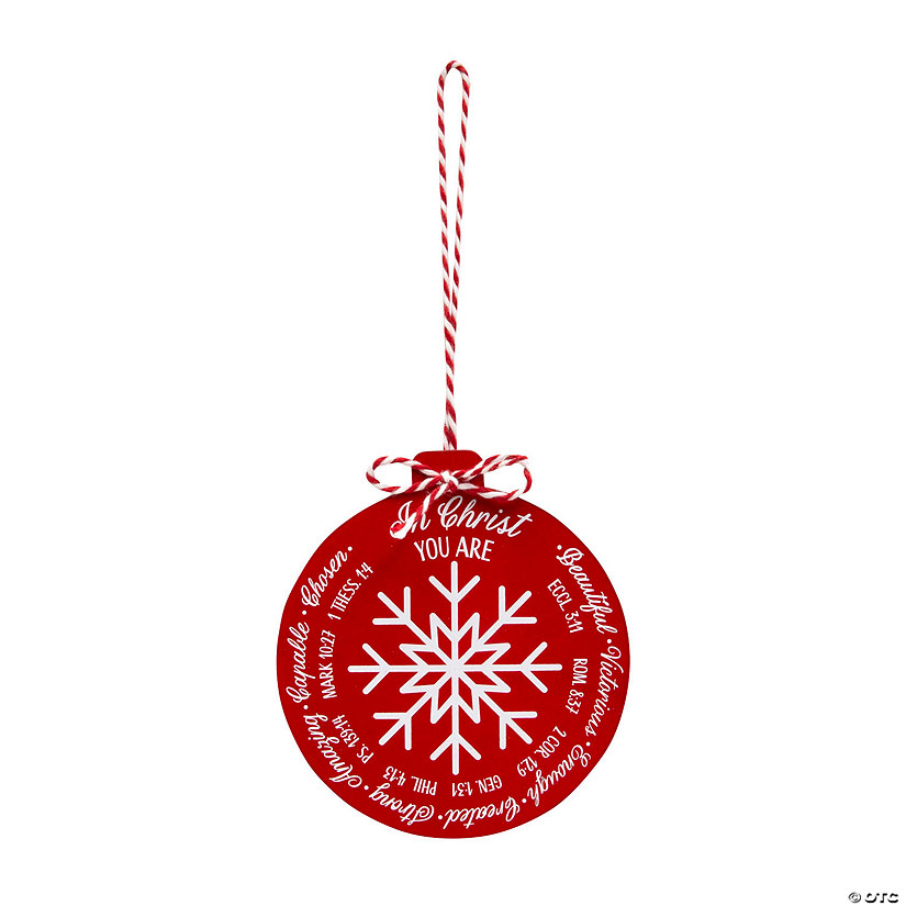 Snowflake Religious In Christ You Are Christmas Ornaments - 12 Pc. Image
