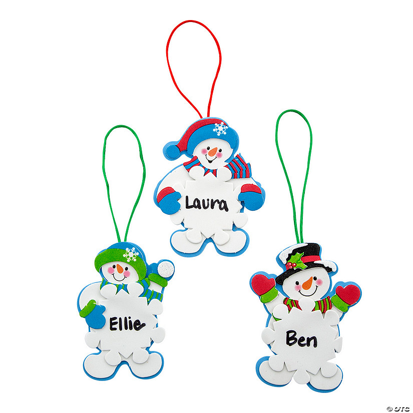 Snowman Snowflake Christmas Ornament Craft Kit - Makes 12 Image