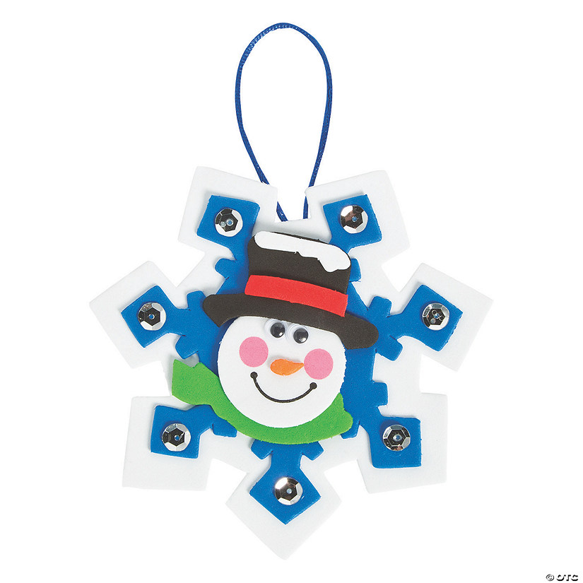 Snowman Snowflake Christmas Ornament Craft Kit - Makes 12 Image