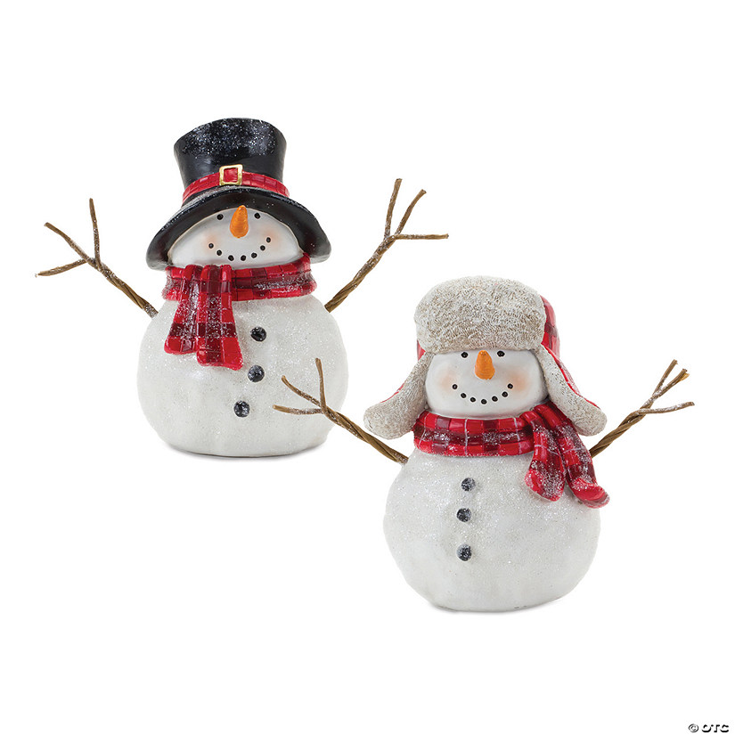 Snowman With Scarf Figurine (Set Of 4) 6"H Resin Image