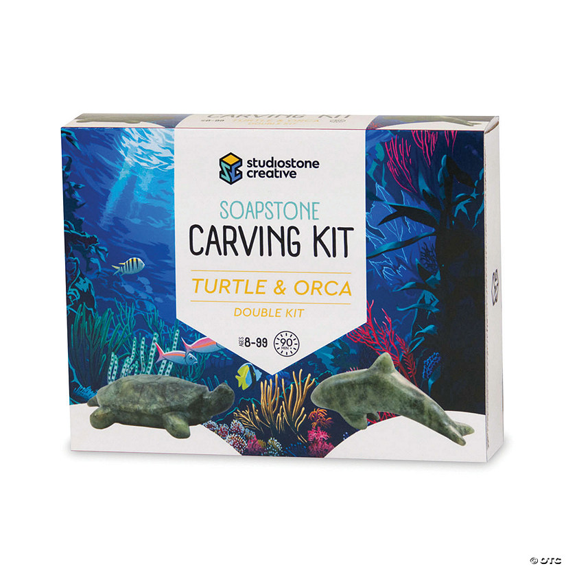 Soapstone Carving Kits: Turtle & Orca Image
