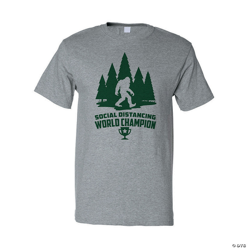 Social Distancing World Champion Sasquatch Adult&#8217;s T-Shirt Image