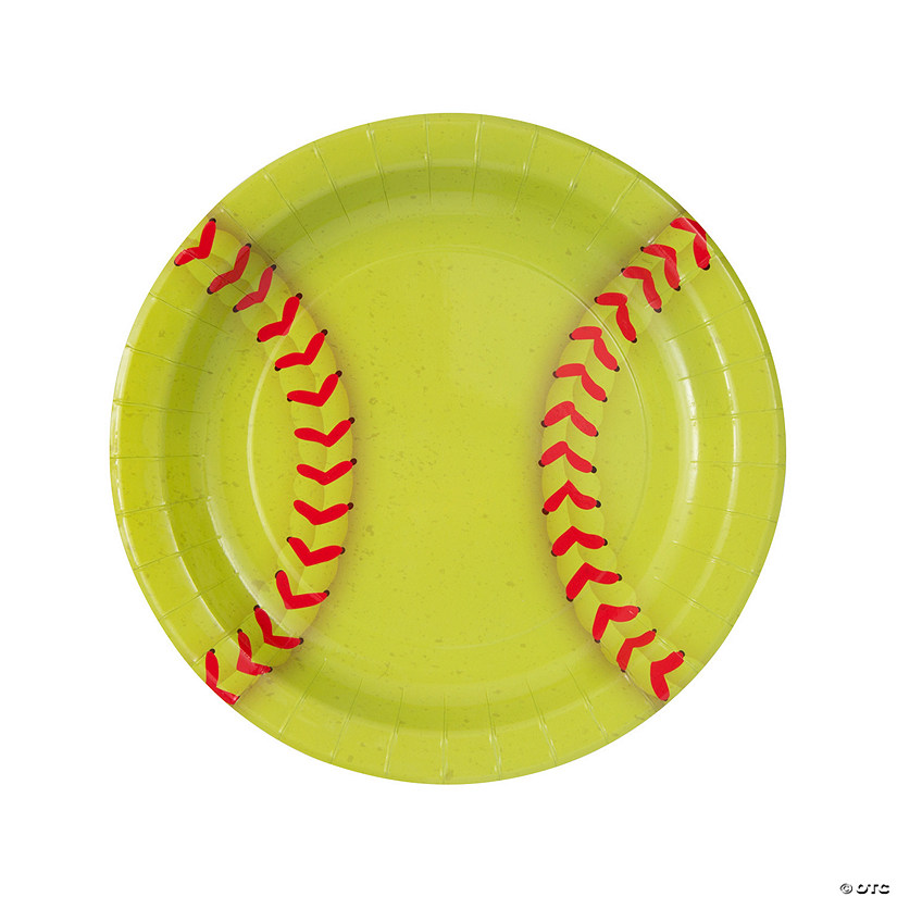 Softball Party Paper Dinner Plates - 8 Pc. Image