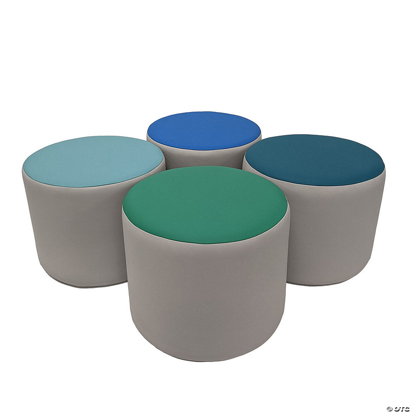 SoftScape 15" Round Accent Ottomans, 4-Piece - Contemporary Image