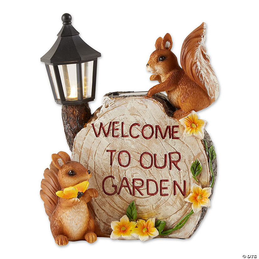 Solar Welcome To Our Garden Squirrels 7.5X4.75X9.5" Image