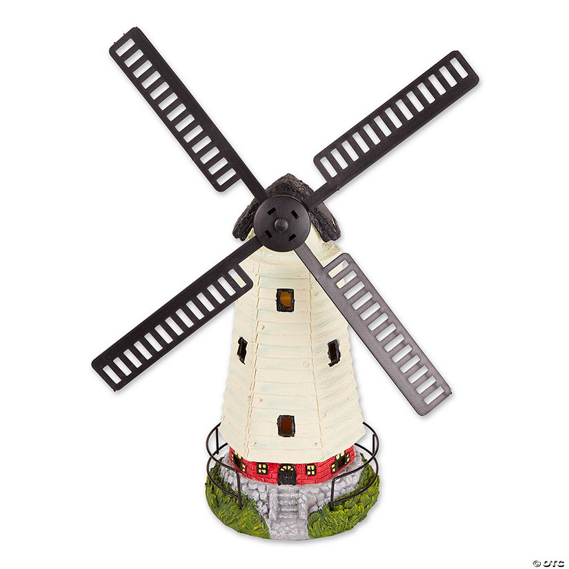 Solar Windmill Light House 16.75X8X21.12" Image