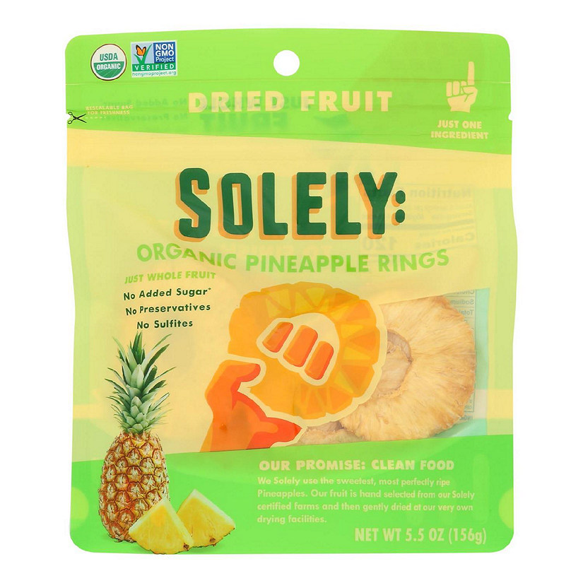 Solely - Dried Fruit Organic Pineapple Rings - Case of 6-5.5 OZ Image