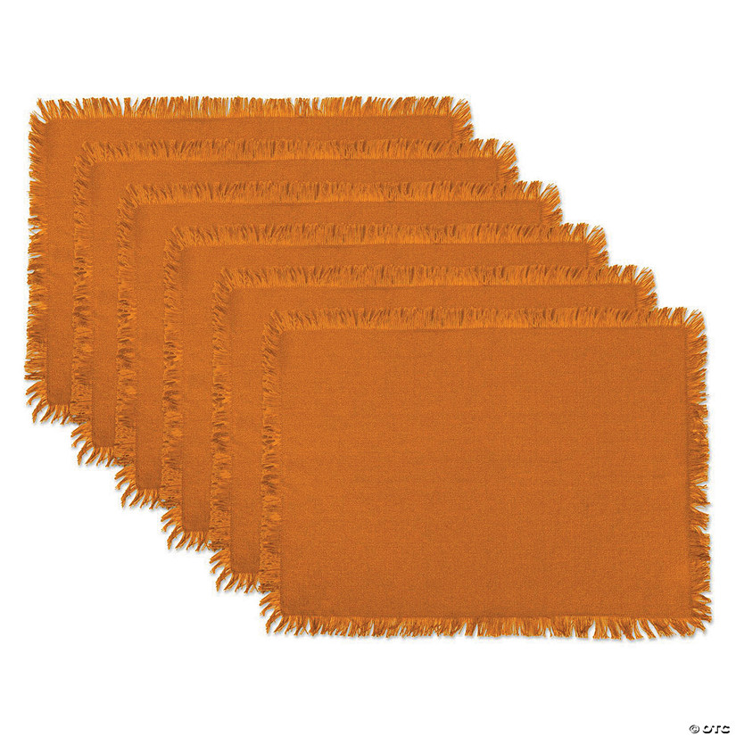 Solid Pumpkin Spice Heavyweight Fringed Placemat (Set Of 6) Image