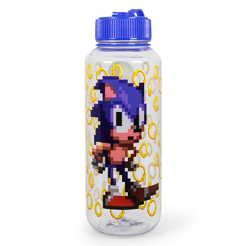 Sonic The Hedgehog Gold Rings Plastic Water Bottle  Holds 32 Ounces Image
