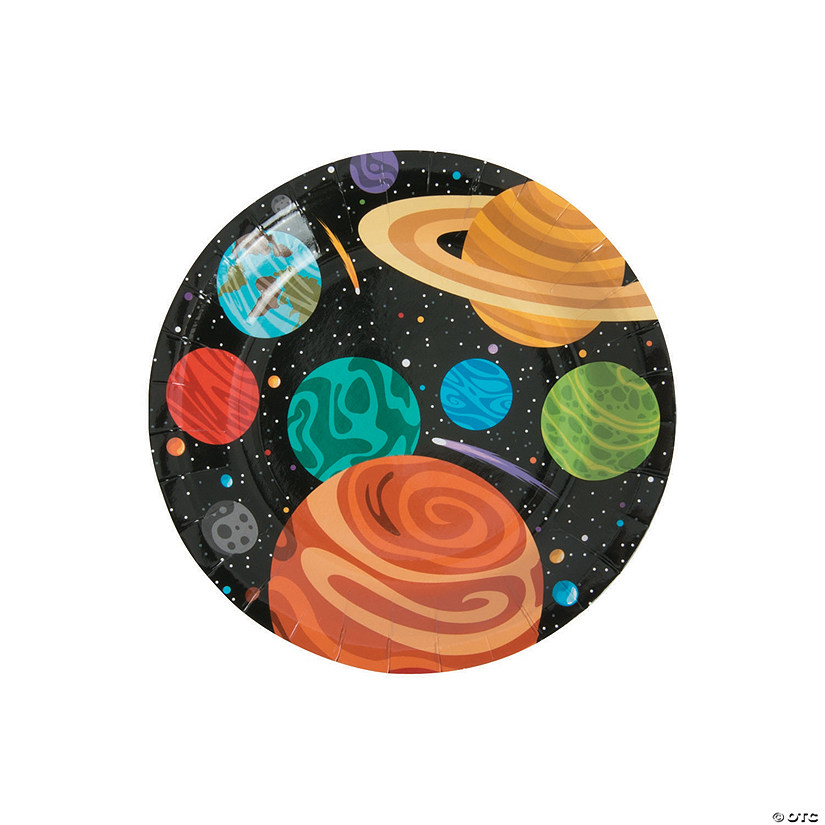Space Party Milky Way Planets Paper Dessert Plates - 8 Ct. Image