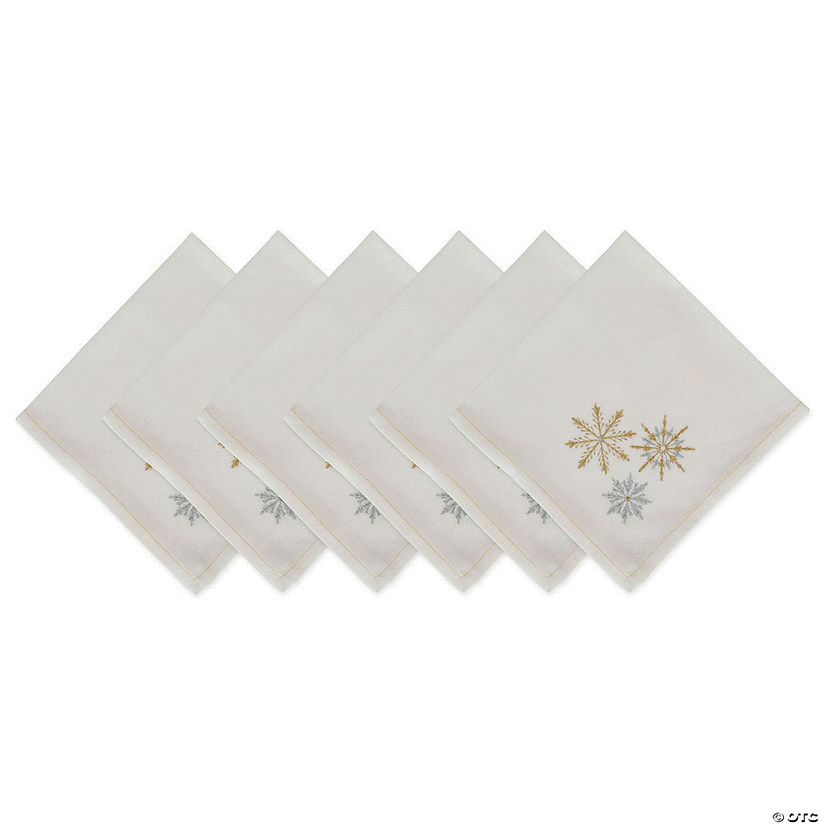 Sparkle Snowflakes Embroidered Napkin (Set Of 6) Image