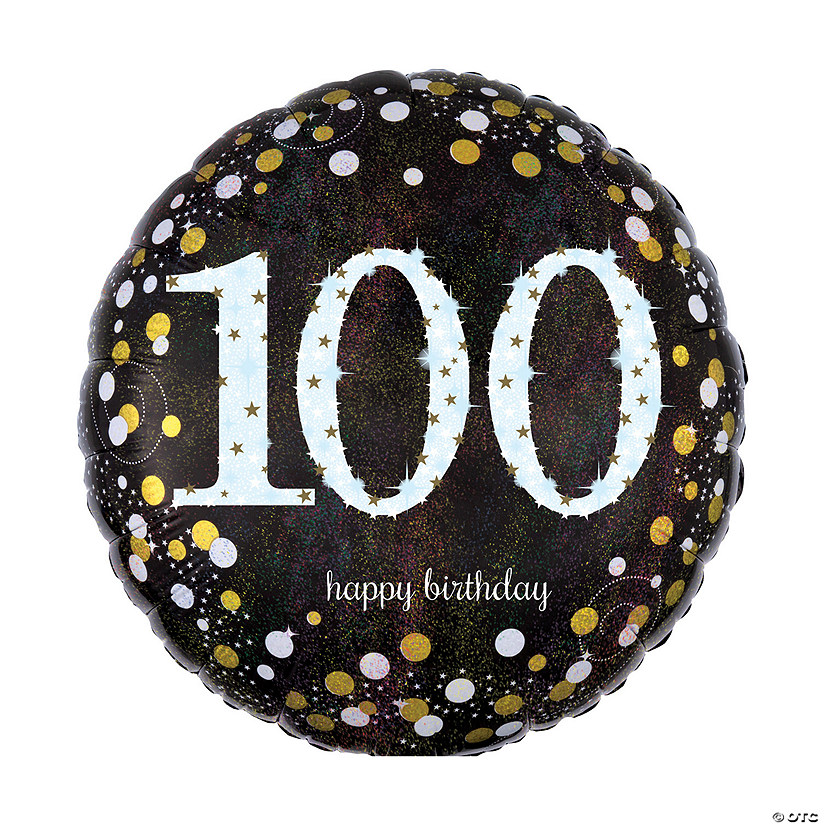 Sparkling Celebration 100th Birthday 18" Mylar Balloon Image
