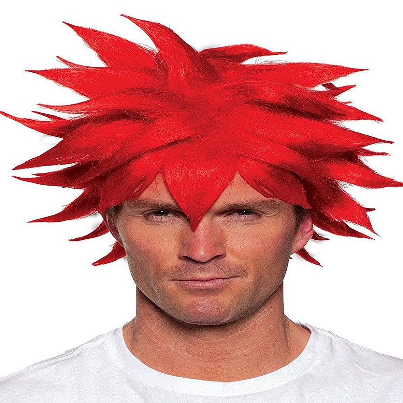 Spiky One Size Adult Costume Crunchyroll Anime Wig  Red Image