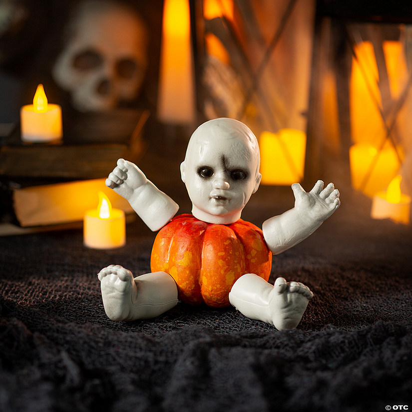 Spooky Doll Pumpkin Poke-Ins Halloween Decoration - 5 Pc. Image