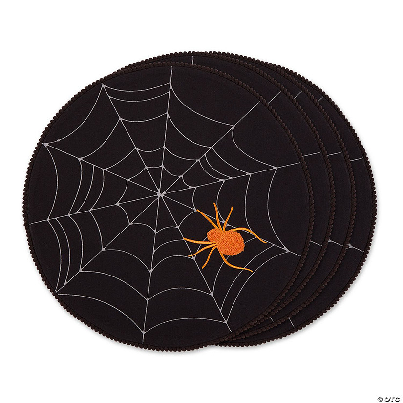 Spooky Spiderweb Embellished Round Placemat (Set Of 4) Image