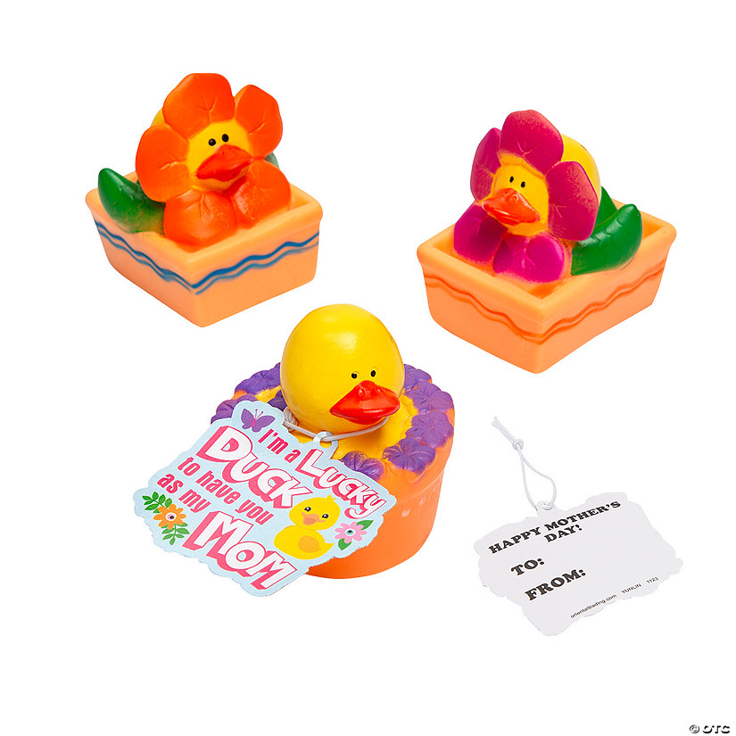 Spring Flowers Rubber Ducks with Mother&#8217;s Day Card for 12 Image