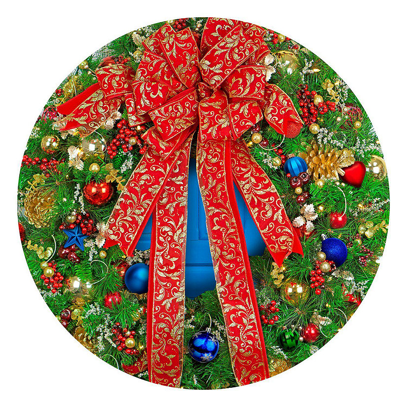 Springbok Holiday Wreath 500 Piece Round Jigsaw Puzzle Image