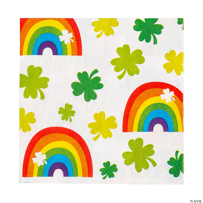 St. Patrick&#8217;s Day Lucky Rainbow Luncheon Napkins - 16 Pc. Image