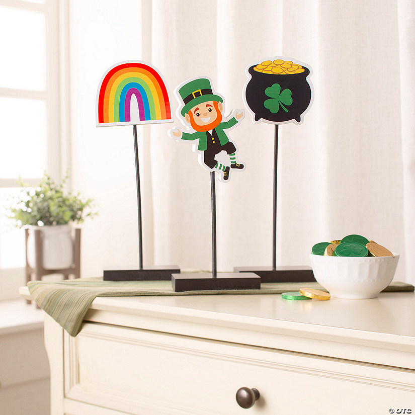 St. Patrick&#8217;s Day Pedestal Tabletop Decorations - 3 Pc. Image