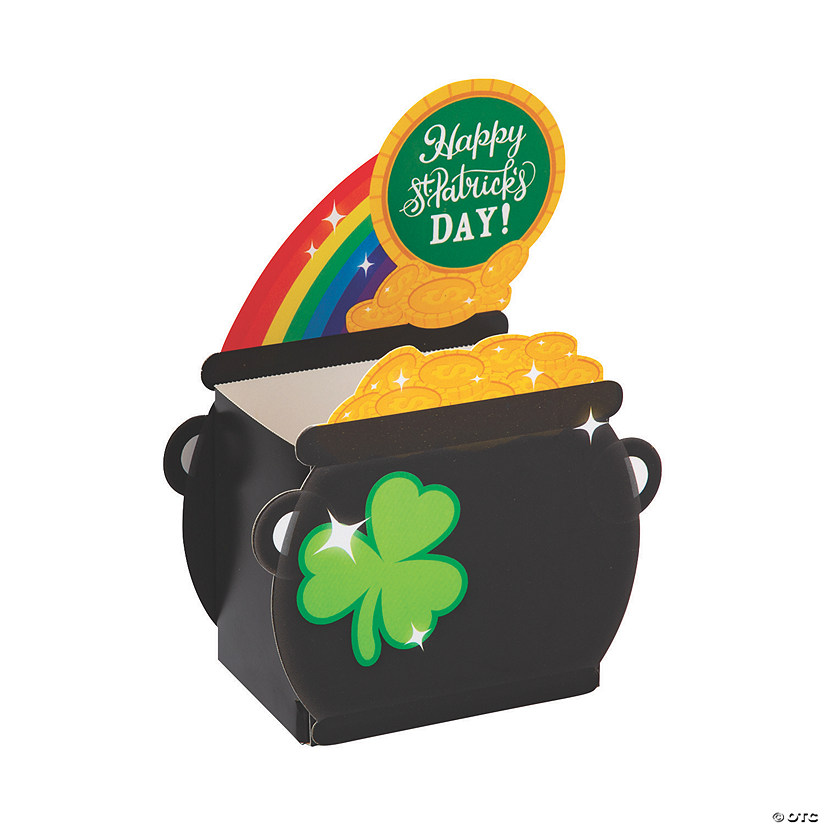 St. Patrick&#8217;s Day Pot of Gold Treat Boxes - 12 Pc. Image