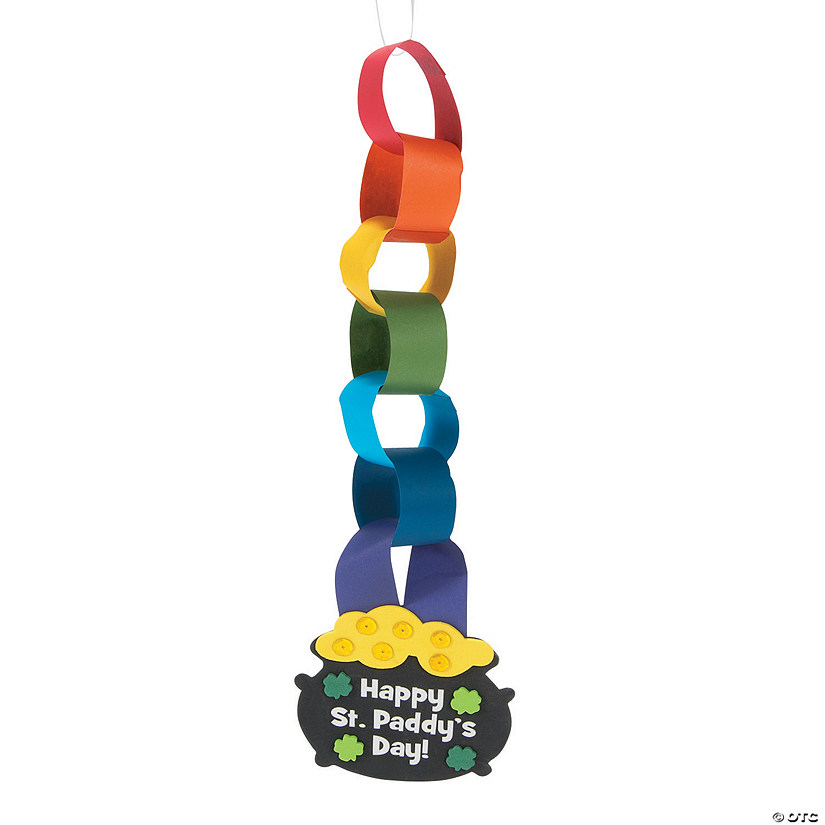 St. Patrick&#8217;s Day Rainbow Paper Chain Craft Kit - Makes 12 Image