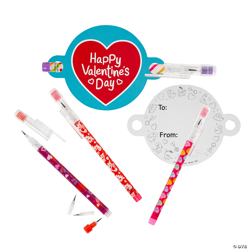 Stacking Pencil Valentine Exchanges with Card for 24 Image