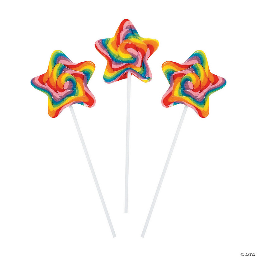 Star-Shaped Swirl Lollipops - 12 Pc. Image