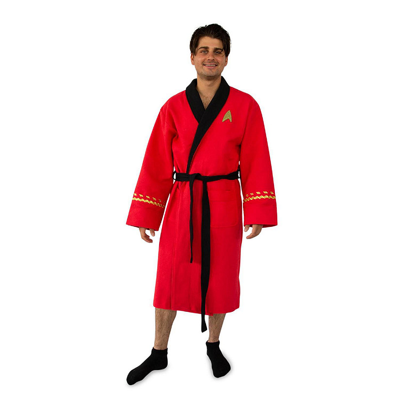 Star Trek: The Original Series Waffle-Weave Cotton Adult Robe  Red Operations Image