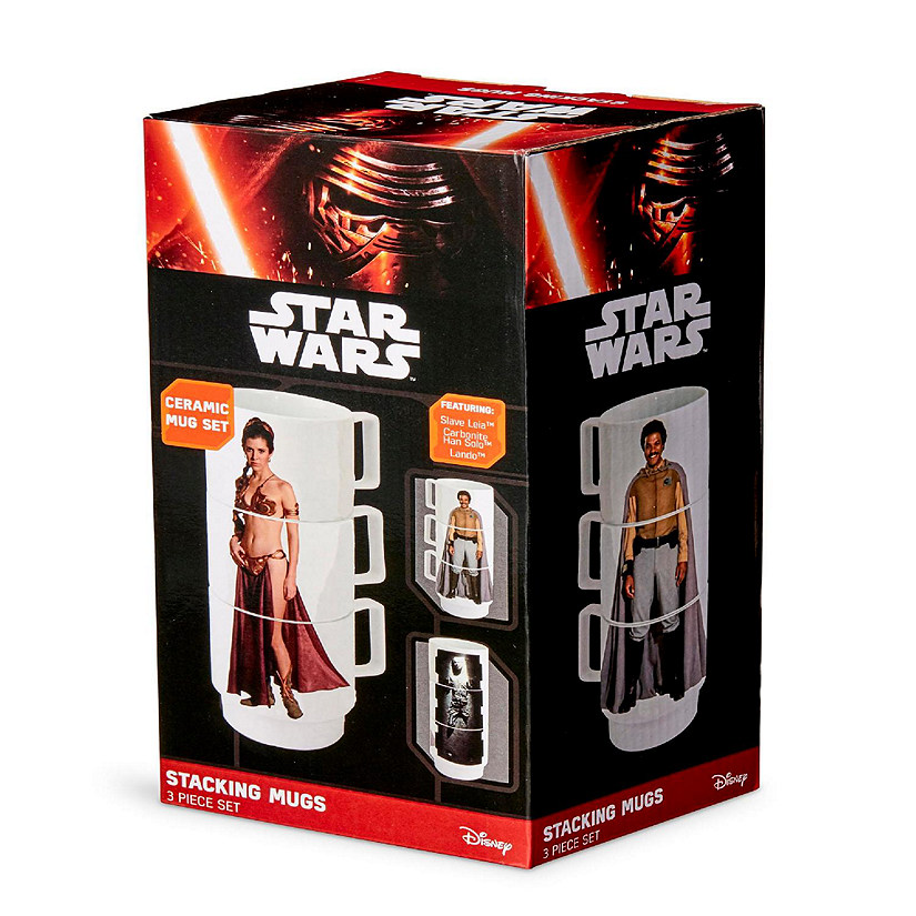 Star Wars 11-Oz Stacking Mugs - Princess Leia, Han Solo in Carbonite, and Lando Image