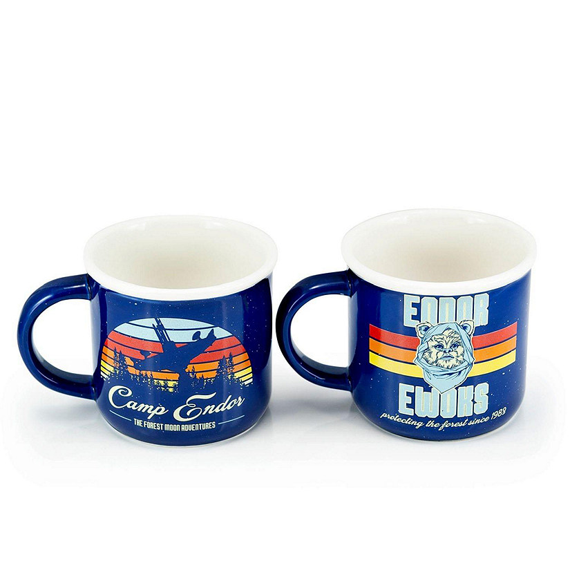 Star Wars Camp Endor Retro Mugs  Ewok Forest Camp of Endor Cups  Set of 2 Mugs Image