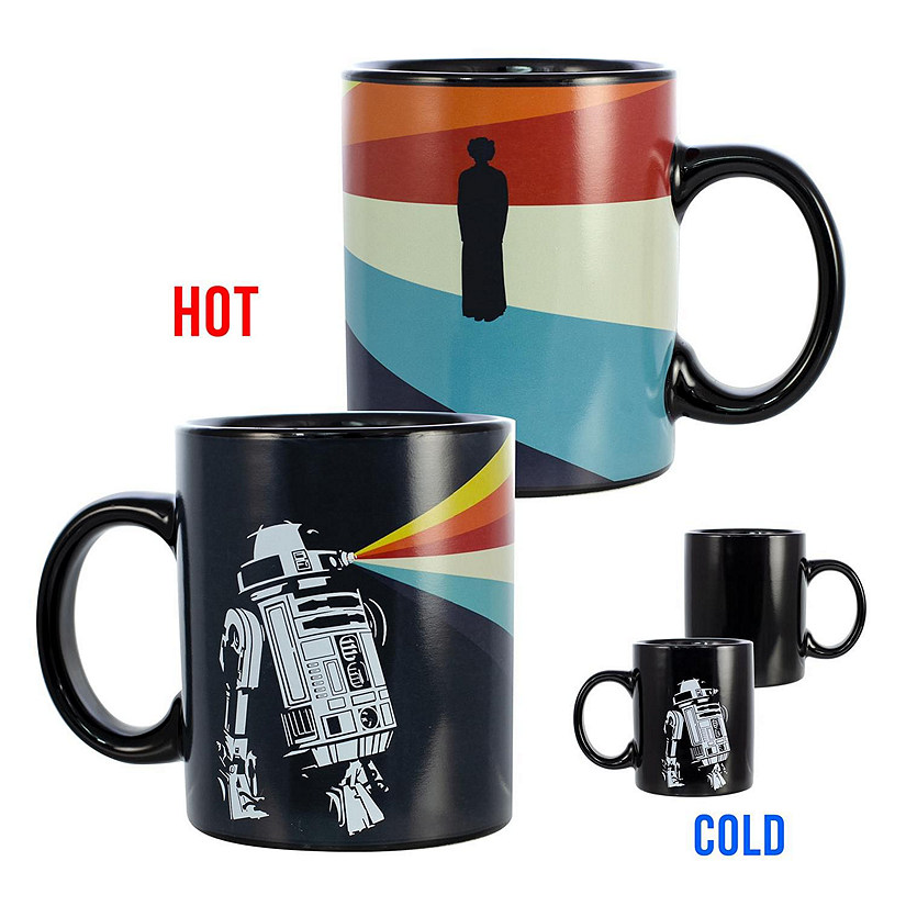 Star Wars R2-D2 Heat Reveal Leia 11oz Ceramic Coffee Mug Image