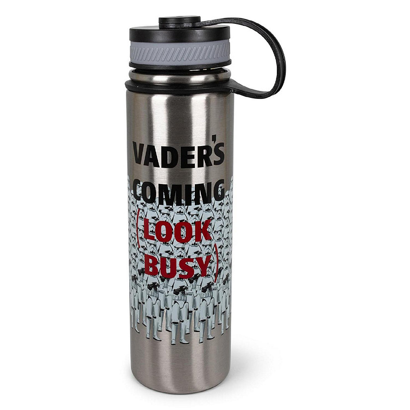 Star Wars Stormtroopers "Vader's Coming, Look Busy" Canteen Water Bottle  Holds 18 Ounces Image