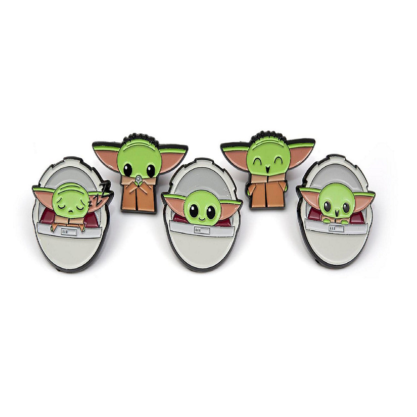 Star Wars: The Mandalorian, The Child 5-Piece Enamel Pin Set  Baby Yoda Pins Image