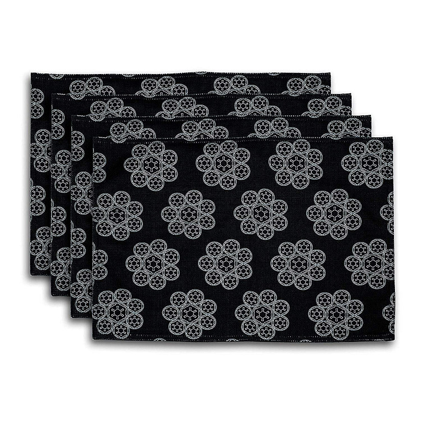 Star Wars White Imperial Logo Black Outdoor Dining Placemats - Set Of 4 Image