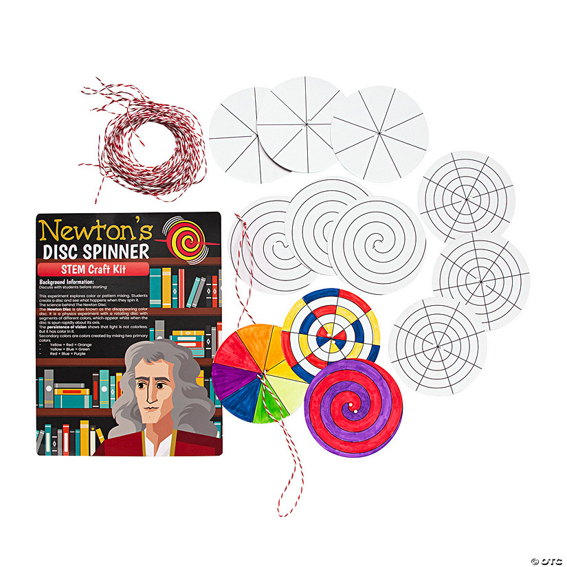 STEAM Newton&#8217;s Disc Spinner Educational Craft Kit - Makes 12 Image