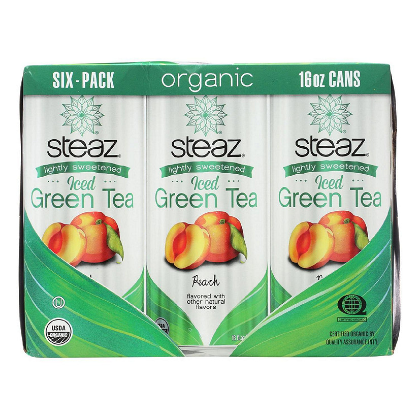 Steaz - Iced Tea Green Peach - Case of 4 - 6/16 OZ Image