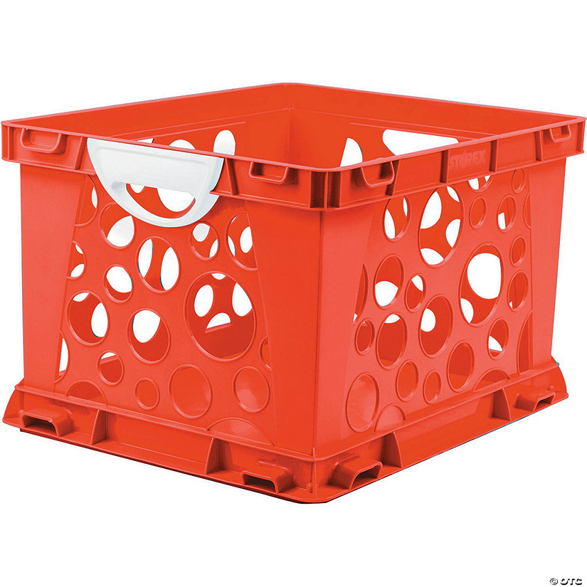 Storex Premium File Crate with Handles, Classroom Red Image
