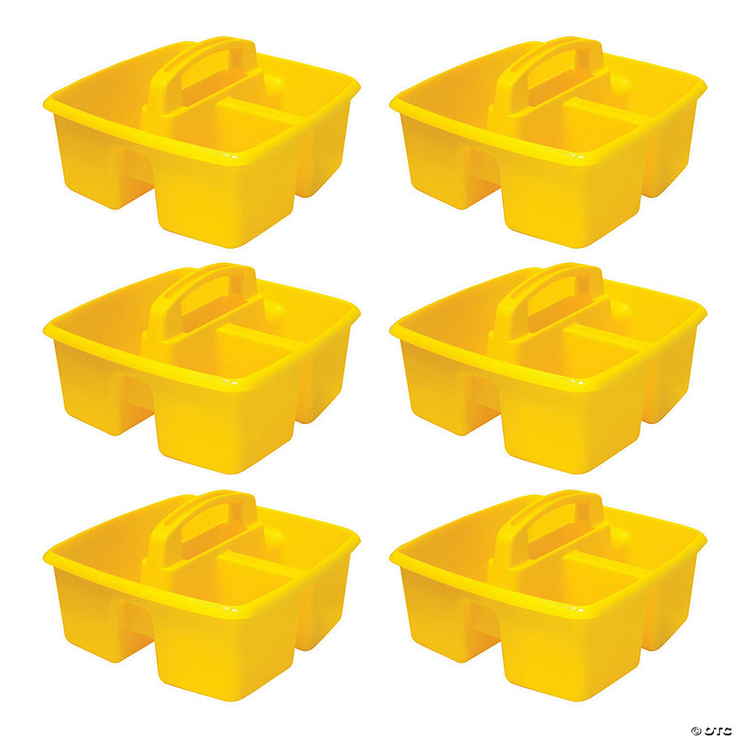 Storex Small Caddy, Yellow, Pack of 6 Image