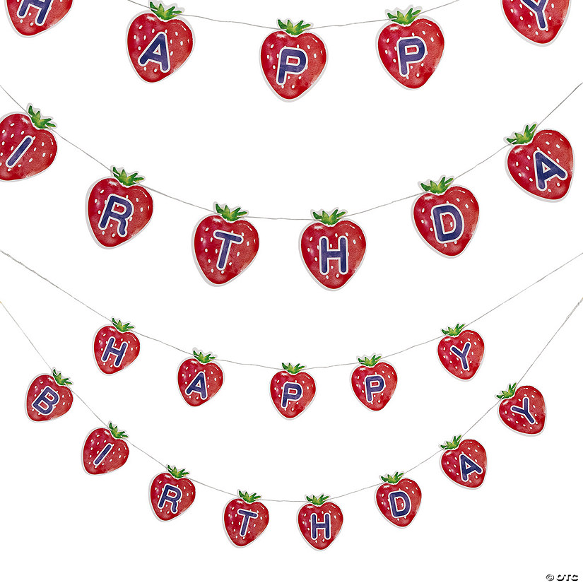 Strawberry Happy Birthday Banner Image