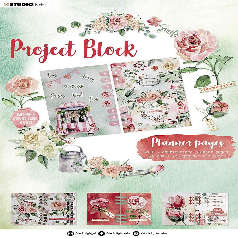 Studio Light SL Project Block Planner Pages Roses Essentials 210x297mm nr04 Image