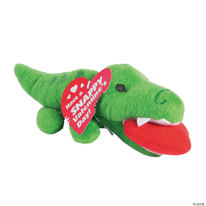 Stuffed Alligator Valentine Exchanges with Card for 12 Image