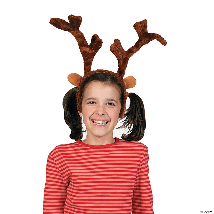Stuffed Deluxe Reindeer Antlers Headband Image