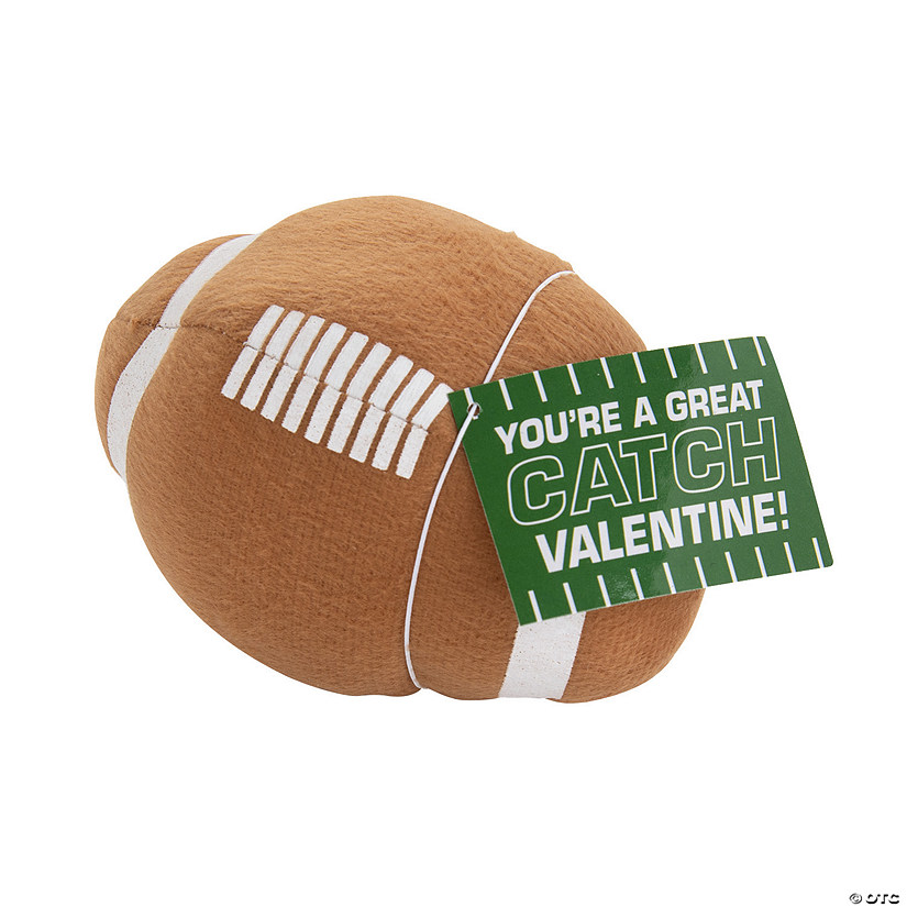 Stuffed Football Valentine Exchanges with Card for 12 Image