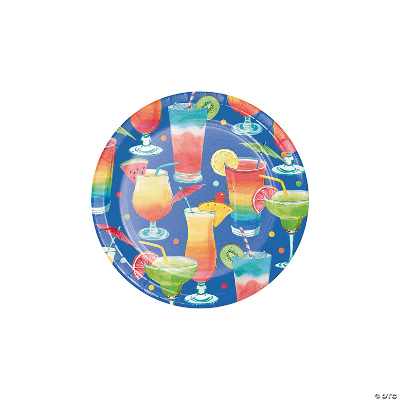 Summer Vibes Cocktail Party Paper Dessert Plates - 8 Pc. Image