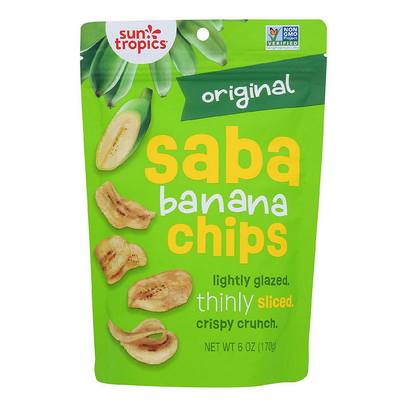 Sun Tropics Island Saba Banana Chips Original 6 oz Pack of 12 Image