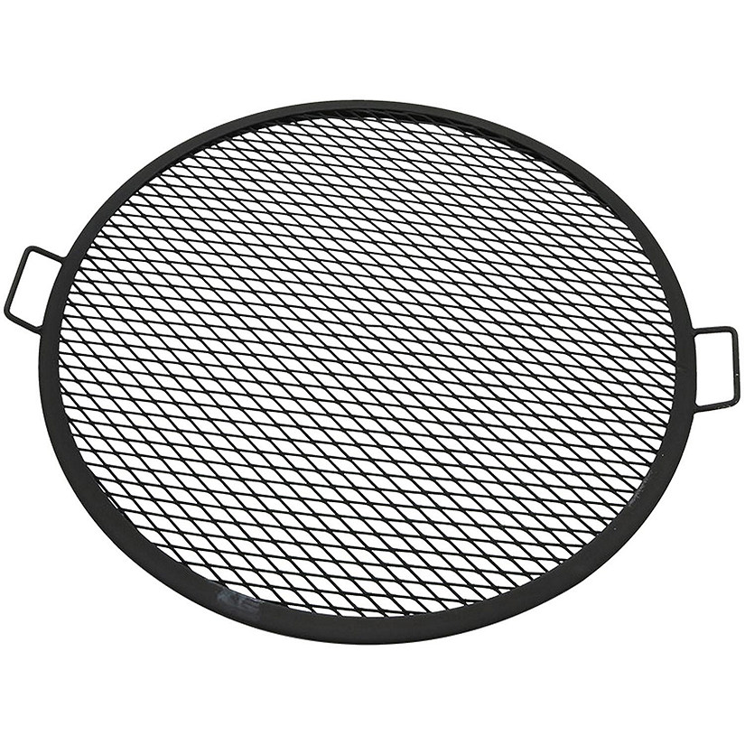 Sunnydaze Outdoor Camping or Backyard Heavy-Duty Steel Round X-Marks Fire Pit Cooking Grilling BBQ Grate - 30" Image