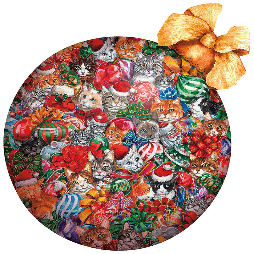 Sunsout Cat Christmas ornament 750 pc Special Shape Jigsaw Puzzle Image