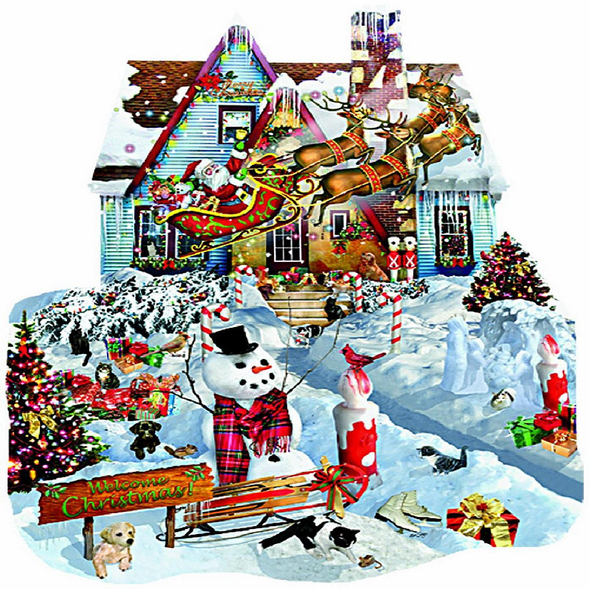 Sunsout Christmas at Our House 1000 pc Special Shape Jigsaw Puzzle Image