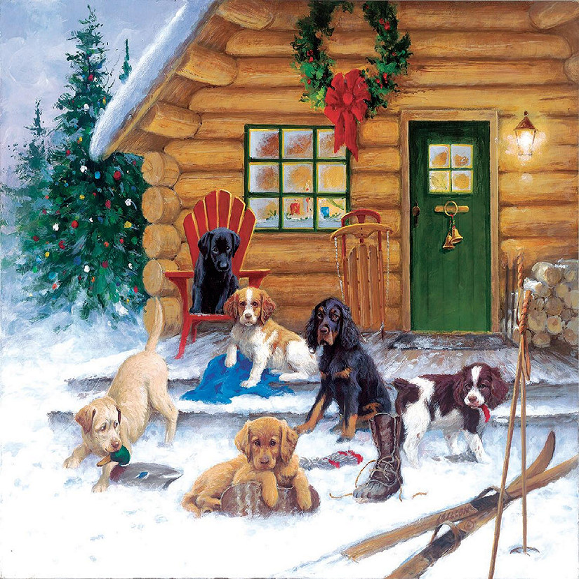 Sunsout Christmas at The Cabin 550 pc  Jigsaw Puzzle Image