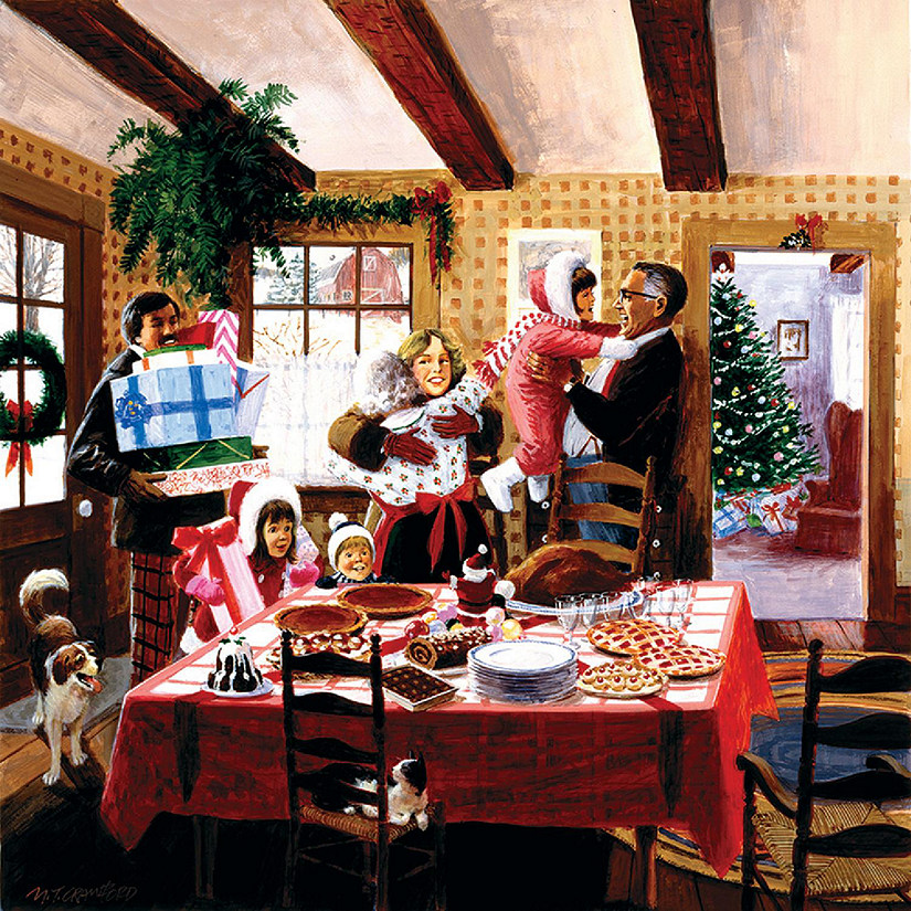 Sunsout Christmas Dinner Guests 500 pc  Jigsaw Puzzle Image